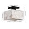 Jonathan Y Alessia 8" 1-Light Modern Contemporary Alabaster/Iron Square LED Semi Flush Mount, White Marbling/Bla JYL1203B - alternate 3