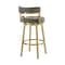 Homeroots 26" Gray and Gold Faux Leather and Stainless Steel Low Back Counter Height Swivel Bar Chair 569170 - alternate 3