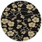 Homeroots 8' Black And Gold Round Floral Washable Indoor Outdoor Area Rug 599996 - alternate 4