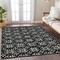 Homeroots 8' X 10' Black And Ivory Floral Washable Indoor Outdoor Area Rug 595928 - alternate 3