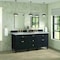 James Martin Vanities Lorelai 72in Double Vanity, Black Onyx w/ 3 CM Victorian Silver Silestone Top 424-V72-BKO-FVSL - alternate 2