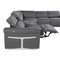 Homeroots Gray Italian Leather Modular L Shaped Eight Piece Corner Sectional With Console 534869 - alternate 6