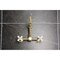 Kingston Brass Two-Handle Wall Mount Bridge Kitchen Faucet, Brushed Brass KS1247PX - alternate 3
