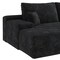 Homeroots 135" Black Corduroy Modular Compression Foam Sofa With Ottoman And Toss Pillows 712945 - alternate 4