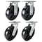 Hyw Products Heavy Duty Caster Set 8in Plastic Wheels, 2 Rigid & 2 Swivel, 4PK 40-80R-A1-HP-2,40-80S-A1-HP-2 - alternate 1