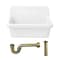 Kingston Brass 30" Ceramic Single Bowl Wall Mount Kitchen Sink with Strainer, White/Antique Brass KGPKWS3019183 - alternate 1