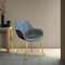 Leisuremod Markley Modern Leather Dining Arm Chair with Gold Metal Legs, Peacock Blue, 4PK ECG26BU4 - alternate 3