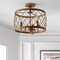 Jonathan Y Eleanor 15" 3-Light Metal LED Semi Flush Mount Ceiling Light, Antiqued Gold JYL9037A - alternate 3
