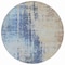 Homeroots 8' Navy Blue And Taupe Round Abstract Washable Indoor Outdoor Area Rug 587244 - alternate 3