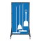 5S Supplies Housekeeping Shadow Board Broom Station V6, Blue / White Shadows, Broom Only, No Text HSB-V6-BLUE/WHITE-BO- NO TEXT - alternate 1