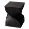 Leisuremod Onyx Twisted Square Fiberstone Side Table, Tree Bark Texture, Fully Assembled OST14BL - alternate 1