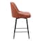 Homeroots 26" Brown And Black Faux Leather And Steel Counter Height Swivel Bar Chair 555715 - alternate 4