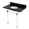 Kingston Brass 36" Black Granite Console Sink with Acrylic Legs, 8-Inch, 3-Hole, Black Granite/Brushed Nickel KVPK36KA8 - alternate 1