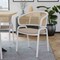 Leisuremod Ervilla Dining Arm Chair with Leather Seat and White Steel Base in Taupe, 4PK ECW-20TP-L4 - alternate 5