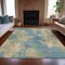 Homeroots 5' X 8' Blue And Beige Abstract Washable Indoor Outdoor Area Rug 630676 - alternate 2
