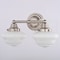 Vaxcel Eastgate 2-Light Satin Nickel Vanity Light with Frosted Opal Schoolhouse Globe Glass W0564 - alternate 5