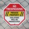 Signmission No Trespassing Private Property Vio, 10 inch X 10 inch, Aluminum Metal Signs, 2PK OC-A-2PACK-10-99 - alternate 3