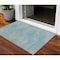 Homeroots 3' X 5' Aqua Teal Blue And Gray Abstract Washable Indoor Outdoor Area Rug 587194 - alternate 1