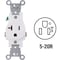 Leviton 20A White Commercial Grade 5-20R Shallow Single Outlet S12-5801-KWS - alternate 1
