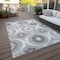 Homeroots 5' X 8' Gray Charcoal And Brown Medallion Washable Indoor Outdoor Area Rug 589609 - alternate 3