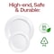 Smarty Had A Party 625 Solid White Economy Round Disposable Plastic Pastry Plates 120 Plates, 120PK 116WH-CASE - alternate 5