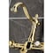 Kingston Brass Two-Handle Wall Mount Bridge Kitchen Faucet, Polished Brass KS1262BAL - alternate 3