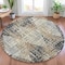 Homeroots 8' Black And Ivory Round Geometric Washable Indoor Outdoor Area Rug 631989 - alternate 5