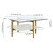 Homeroots 32" White And Gold Glass And Steel Square Coffee Table With Shelf 521987 - alternate 5