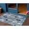 Homeroots 3' X 5' Denim Blue And Sky Blue Geometric Washable Indoor Outdoor Area Rug 583022 - alternate 1