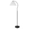 Jonathan Y Devon 60.5" Modern Glam Metal Arc LED Floor Lamp with Pleated Shade, Black/White JYL1148B - alternate 5