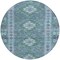 Homeroots 8' Blue Round Geometric Washable Indoor Outdoor Area Rug 607436 - alternate 3