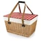 Picnic Time Family Of Brands Canasta Grande Wicker Basket, Beige Canvas with Red & White Gingham Pattern Lid 119-00-300-000-0 - alternate 1