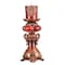 Homeroots 16" Tall Red and Brown Faux Marble Candle Holder with Candle 468327 - alternate 2