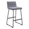 Homeroots Set of Two 30" Gray And Black Fabric And Steel Bar Height Bar Chairs 555744 - alternate 6