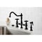 Kingston Brass Bridge Kitchen Faucet with Brass Sprayer, Matte Black KS3270PKXBS - alternate 4