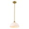 Jonathan Y Solene 11.75" 1-Light Modern Contemporary Adjustable Metal/Glass Dome LED Pendant, Brass Gold/White JYL9565A - alternate 1