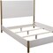 Homeroots Natural and White Solid Wood And Upholstery California King Bed Frame 524810 - alternate 5