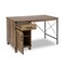 Homeroots 47" Oak Wood Wall Mounted Trestle Writing Desk 568265 - alternate 3