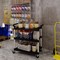 Amgood 42inx20in Utility/Bussing Cart, Three Shelves. Heavy-Duty Polypropylene, Black Shelves, Grey Posts AMG CART-PUC-4220-Z - alternate 4