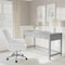 Martha Stewart Hutton Shaker Style Home Office 3 Drawer Desk in Gray w/Brushed Nickel Hardware ZG-ZP-20-GY-MS - alternate 4