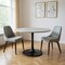 Homeroots 48" Gray and Black Marble and Aluminum Pedestal Base Round Top Dining Table 572219 - alternate 4