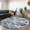 Homeroots 8' Gray Round Abstract Washable Indoor Outdoor Area Rug 599126 - alternate 3