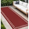 Homeroots 8' Brick Red And Ivory Indoor Outdoor Runner Rug 545494 - alternate 3