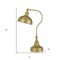 Homeroots 25" Antiqued Brass Metal Lantern Desk Lamp With Antiqued Brass Dome Shade 524725 - alternate 2