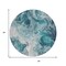 Homeroots 8' Teal Blue And Ivory Round Abstract Washable Indoor Outdoor Area Rug 617802 - alternate 3