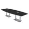Skutchi Designs Boat Conference Table With Power Unit, 48 in W, 120 in L, Black HAR-BOT-48x120-DOU-U999ST19-ESIL - alternate 1