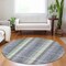 Homeroots 8' Pewter Gray And Mint Green Round Plaid Washable Indoor Outdoor Area Rug 613995 - alternate 4