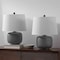 Jonathan Y Qualm 20" Coastal Farmhouse Textured Resin/Metal Rounded Barrel LED Table Lamp, Gray, 2PK JYL9208B-SET2 - alternate 4