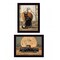 Homeroots Set Of Two Harvest Moon with A Black Cat and Truck 3 Black Framed Print Kitchen Wall Art, 2PK 407941 - alternate 1