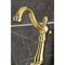 Kingston Brass Two-Handle Wall Mount Bridge Kitchen Faucet, Brushed Brass KS2447BAL - alternate 3